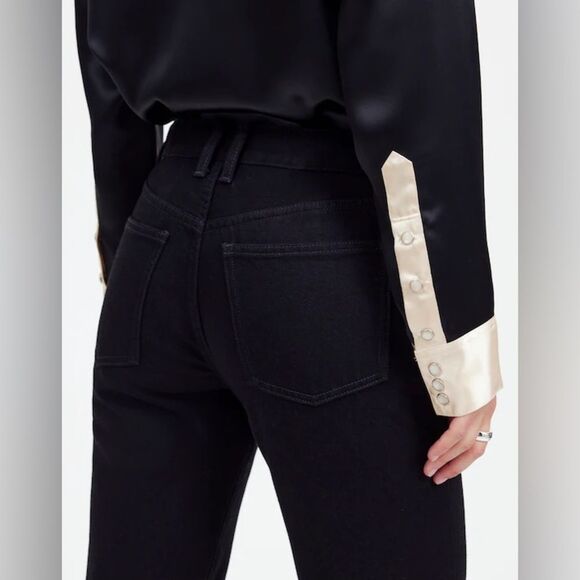 Alexa Chung X Madewell High Rise Straight Jeans Black Outridge Wash Size 26 NWT - Picture 9 of 10